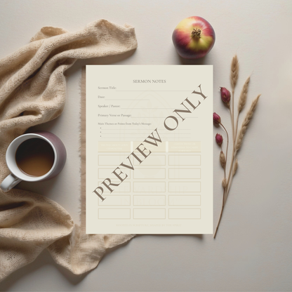 Classic Sermon Notes